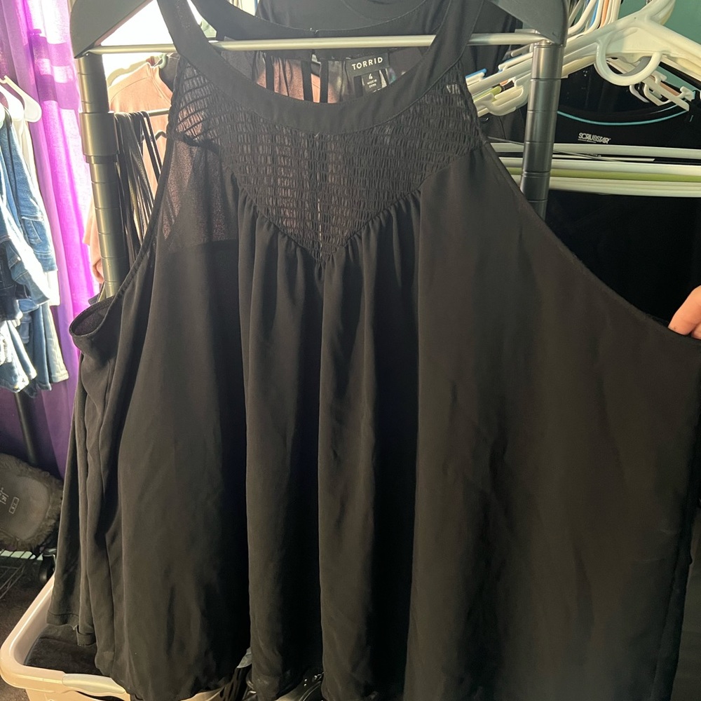 Black tank top blouse